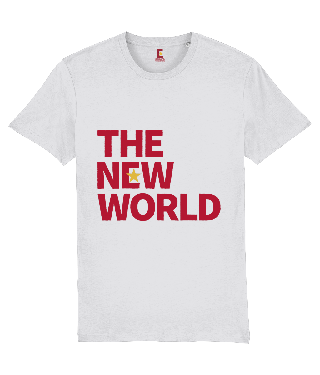 The New World stacked white unisex t-shirt